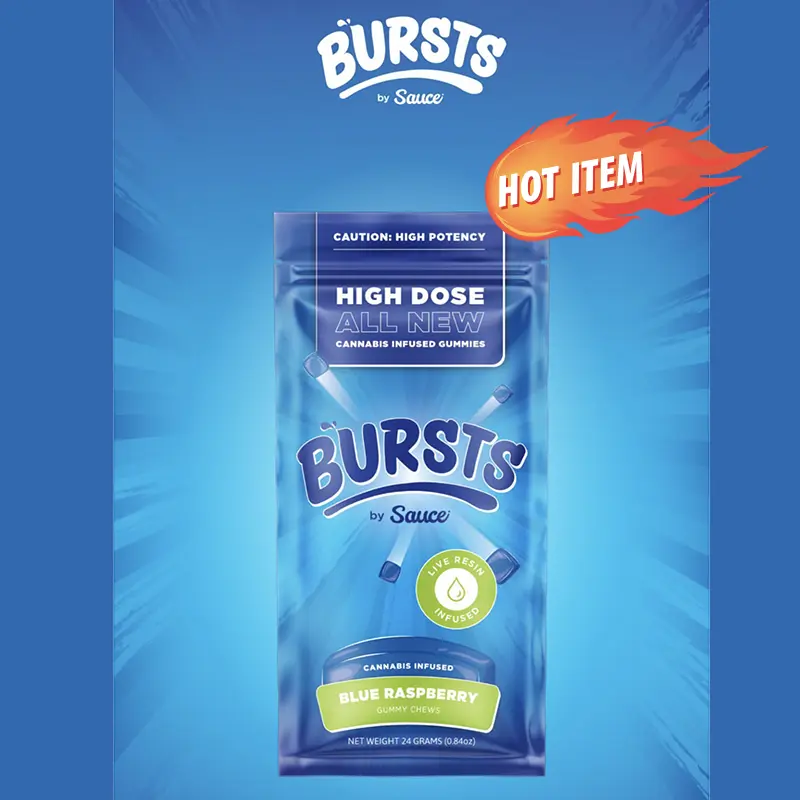Bursts by Sauce 800mg Live Resin gummies