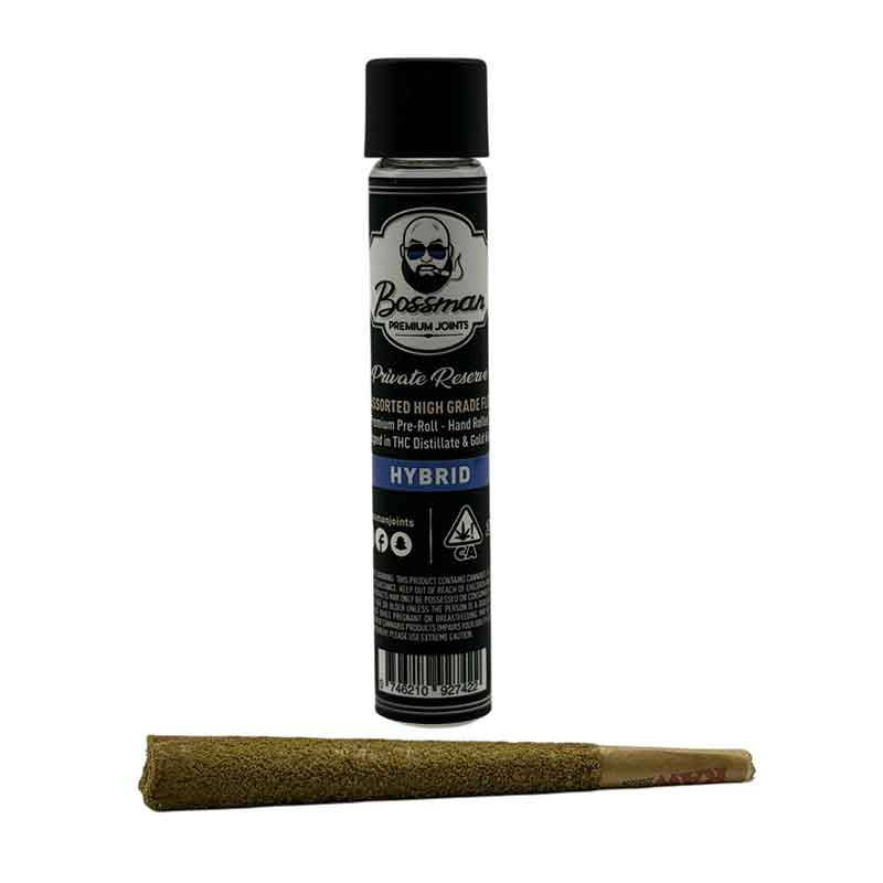 Bossman 1G Infused Pre-Roll is a one-gram infused cannabis pre-roll. Refer to the package label for strain information, infusion ingredients, and cannabinoid content.